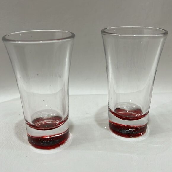 Grand Marnier Shot Glasses Orange Flavored Liquer 2 Oz Each 3 1/2 In Tall Set 2 - Picture 2 of 4